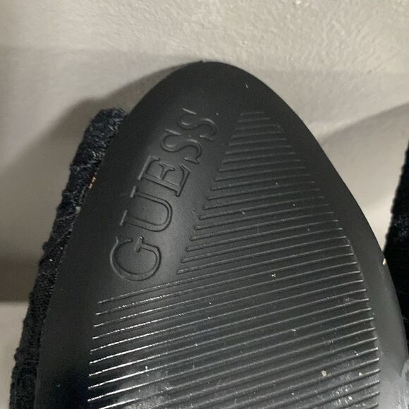 Guess Black Lace Mesh Gorgeous Ankle Boots/Booties Peep Toe Size 7.5 - Picture 13 of 16